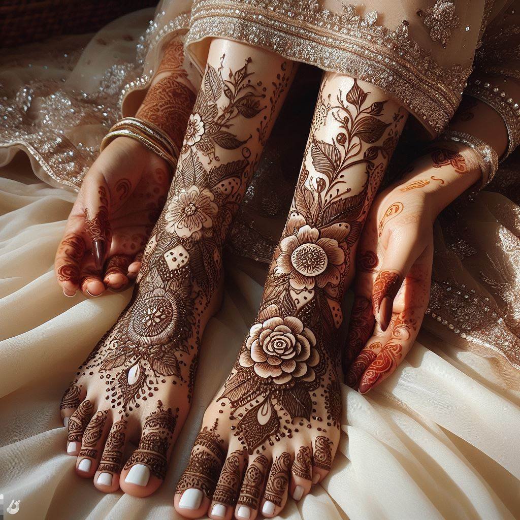 leg mehndi design